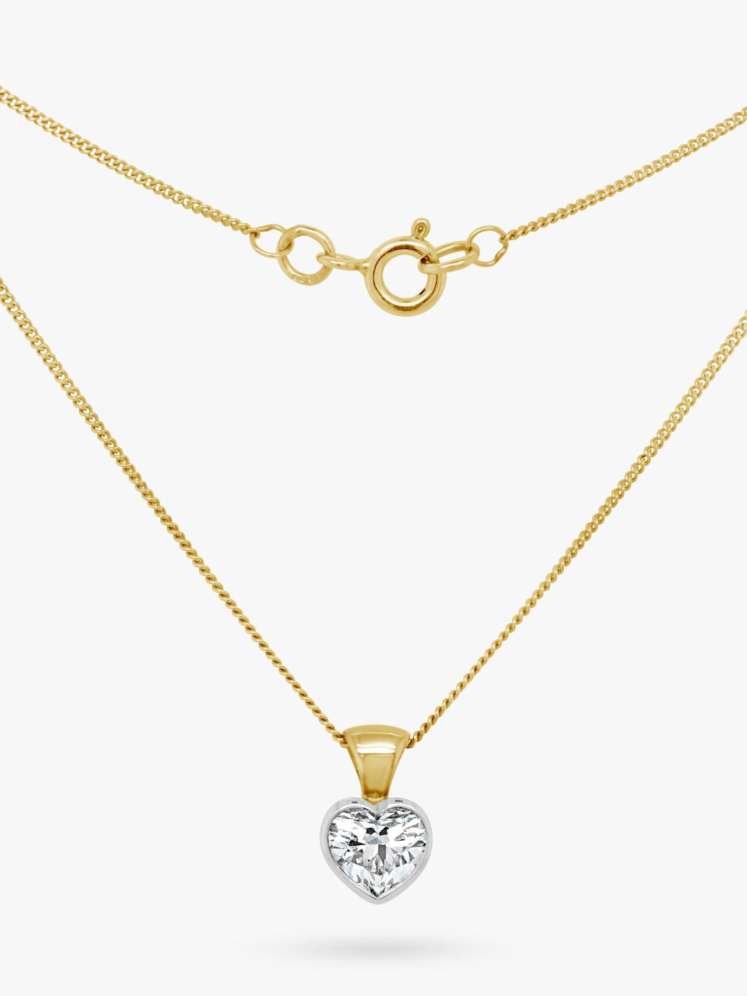 Product image 3 of 4, which shows Milton & Humble Jewellery Pre-Loved 18ct White and Yellow Gold Diamond Heart Pendant Necklace