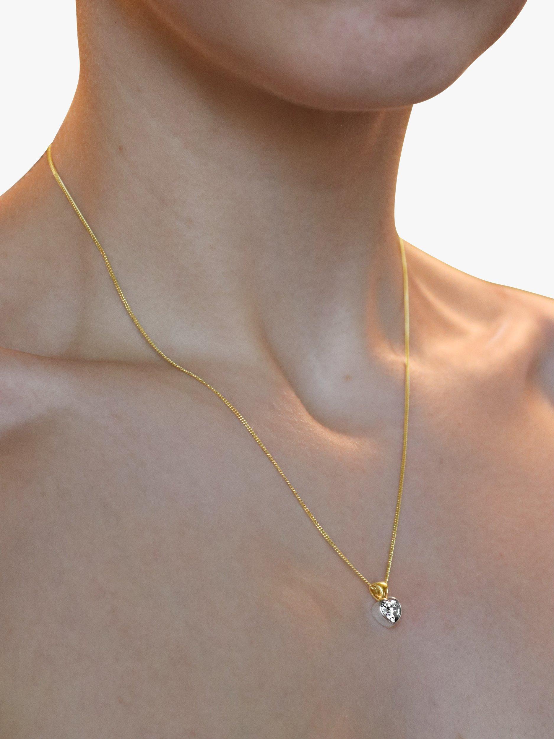 Product image 4 of 4, which shows Milton & Humble Jewellery Pre-Loved 18ct White and Yellow Gold Diamond Heart Pendant Necklace