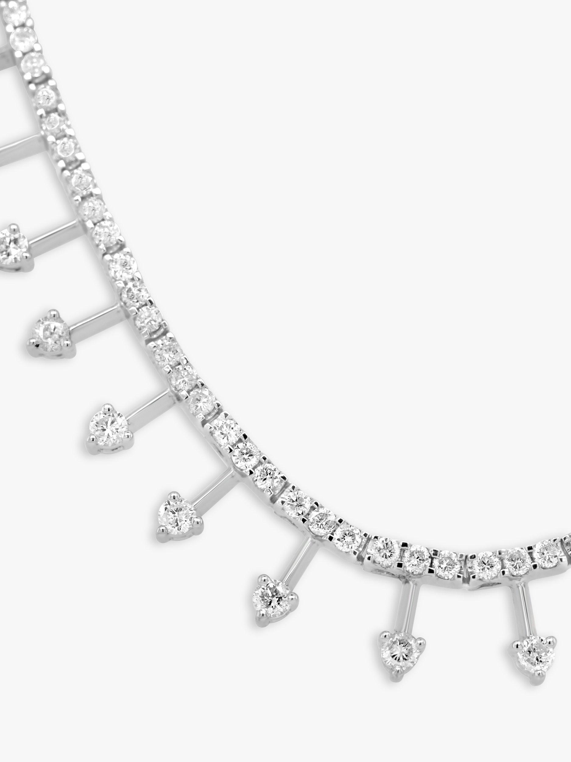 Product image 3 of 4, which shows Milton & Humble Jewellery Pre-Loved 18ct White Gold Diamond Fringe Collar Necklace