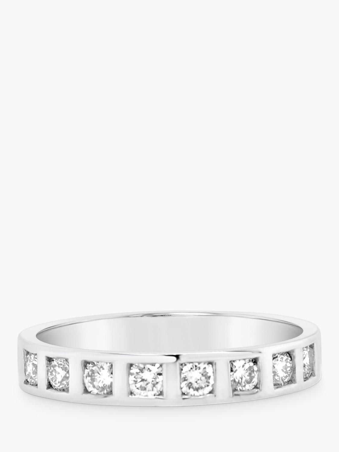 Product image 1 of 5, which shows Milton & Humble Jewellery Pre-Loved Platinum Diamond Half Eternity Ring