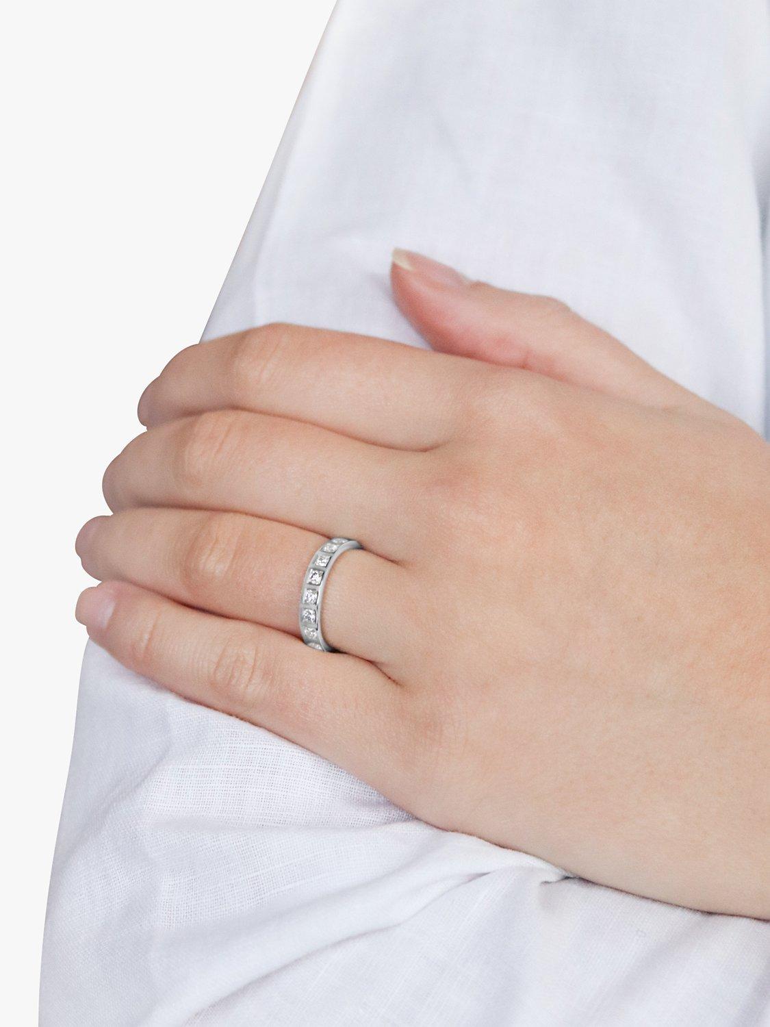 Product image 5 of 5, which shows Milton & Humble Jewellery Pre-Loved Platinum Diamond Half Eternity Ring