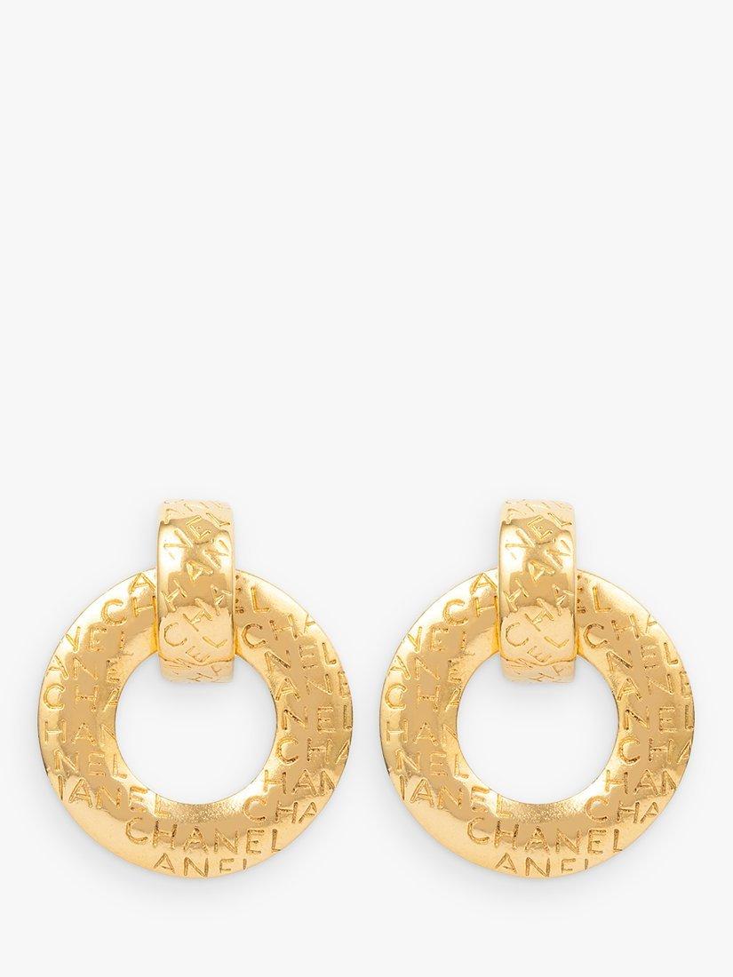 Susan Caplan Pre-Loved Chanel Engraved Demi-Hoop Clip-On Earrings