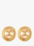 Susan Caplan Pre-Loved Chanel Byzantine Logo Clip-On Earrings