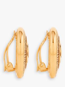 Susan Caplan Pre-Loved Chanel Byzantine Logo Clip-On Earrings - view 2, Gold