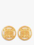 Susan Caplan Pre-Loved Givenchy Logo Round Clip-On Earrings