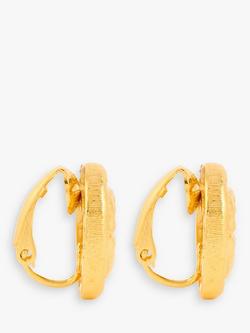 Susan Caplan Pre-Loved Givenchy Logo Round Clip-On Earrings - view 2, Gold