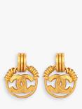Susan Caplan Pre-Loved Chanel Hammered Door Knocker Clip-On Earrings, Dated 1994