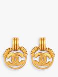 Susan Caplan Pre-Loved Chanel Hammered Door Knocker Clip-On Earrings, Dated 1994