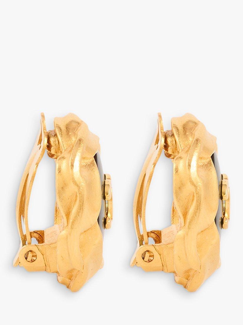 Susan Caplan Pre-Loved Chanel Lucite Logo Clip-On Earrings, Dated 1996