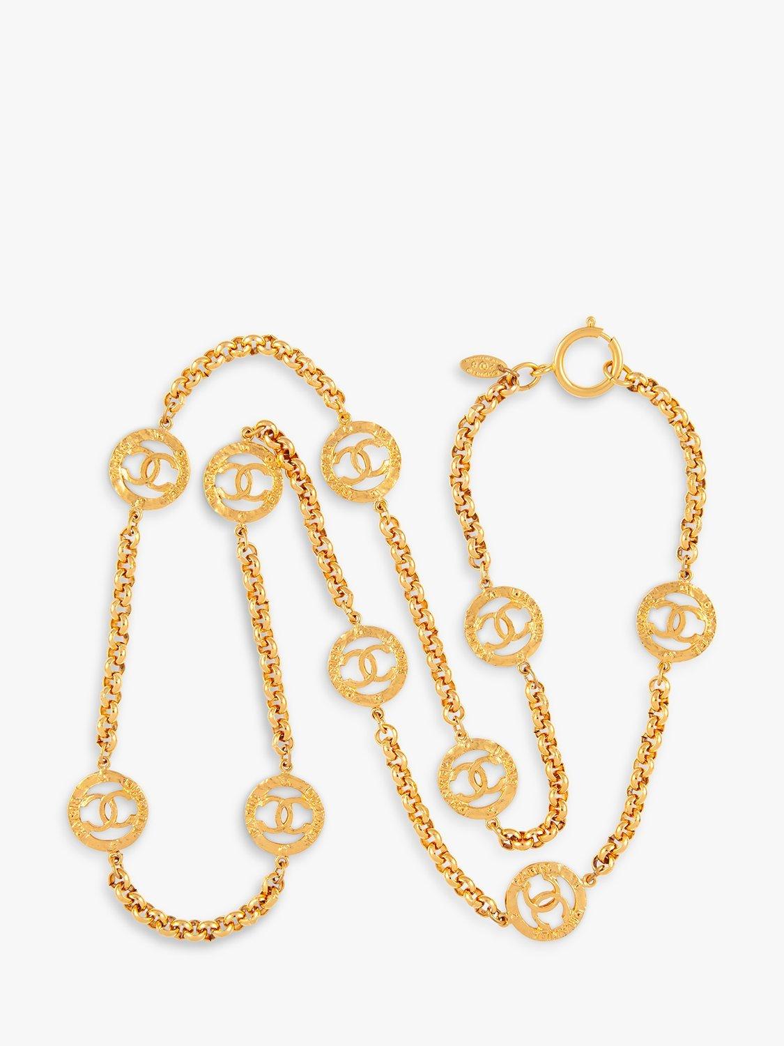Susan Caplan Pre-Loved Chanel Coin Medallion Long Chain Necklace