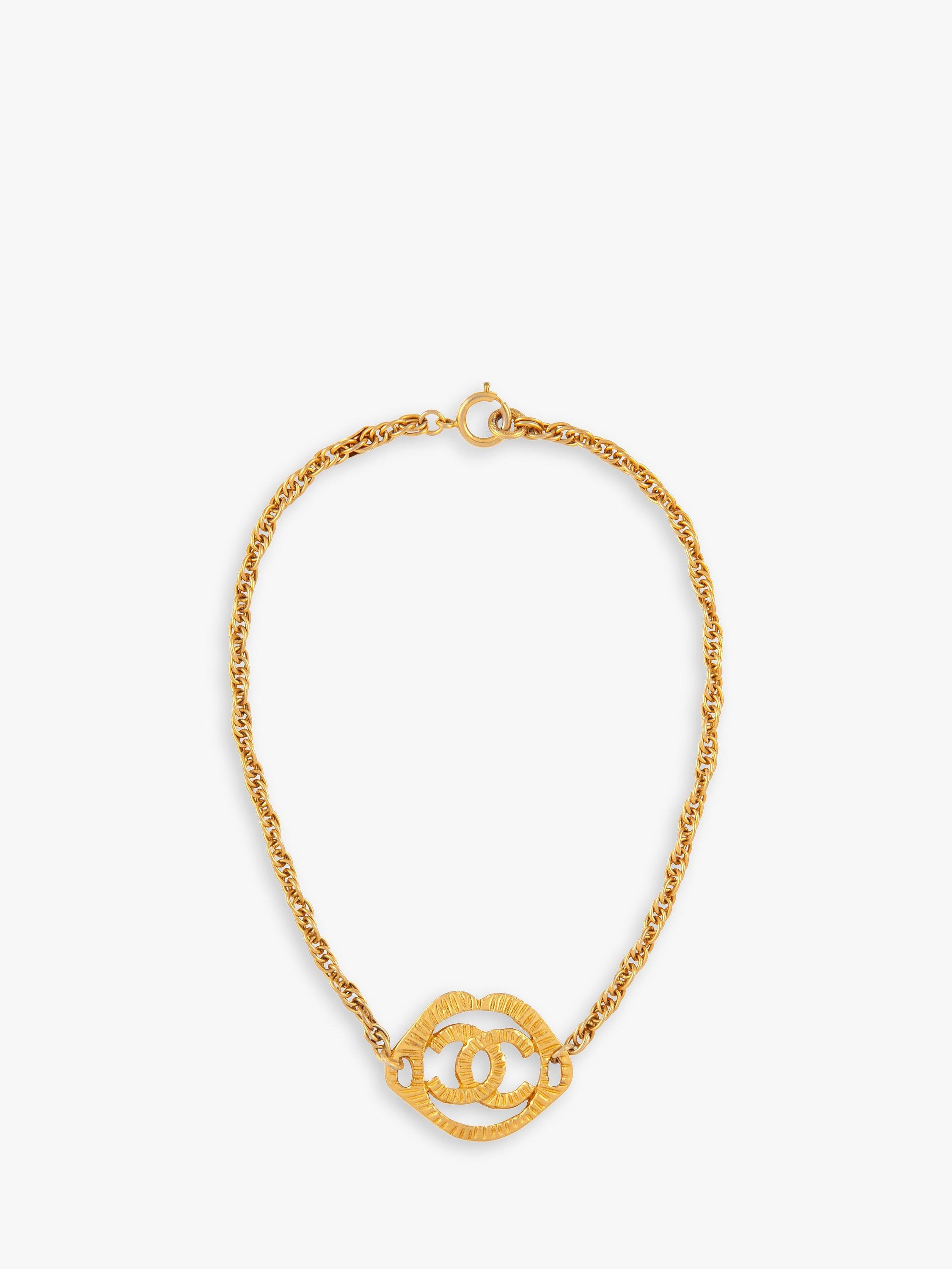 Susan Caplan Pre-Loved Chanel Logo Byzantine Medallion Twisted Chain Necklace