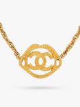 Susan Caplan Pre-Loved Chanel Logo Byzantine Medallion Twisted Chain Necklace