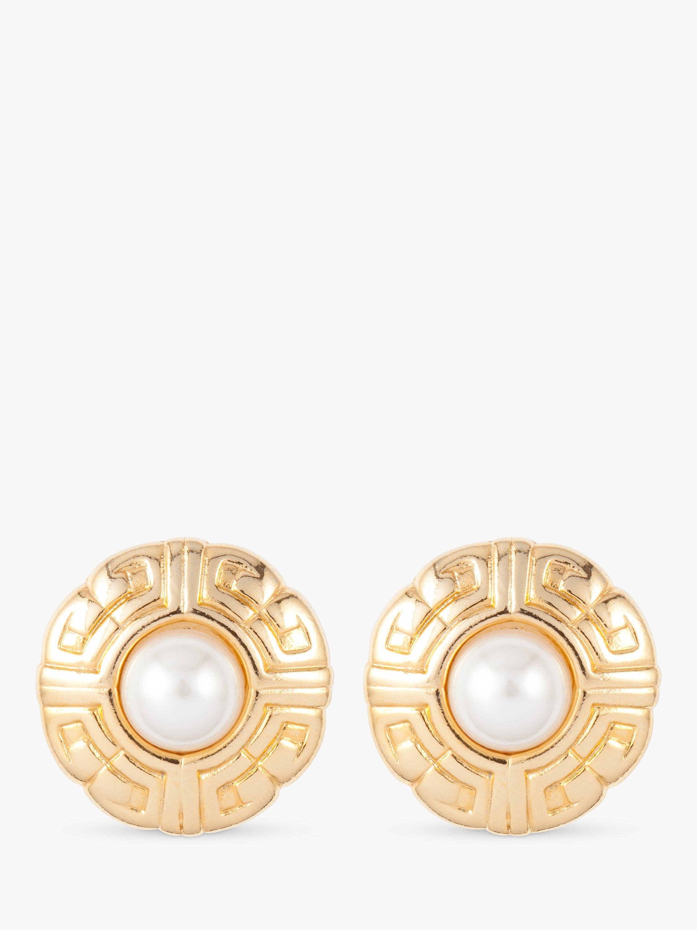 Product image 1 of 2, which shows Susan Caplan Pre-Loved Givenchy Faux Pearl Clip-On Earrings