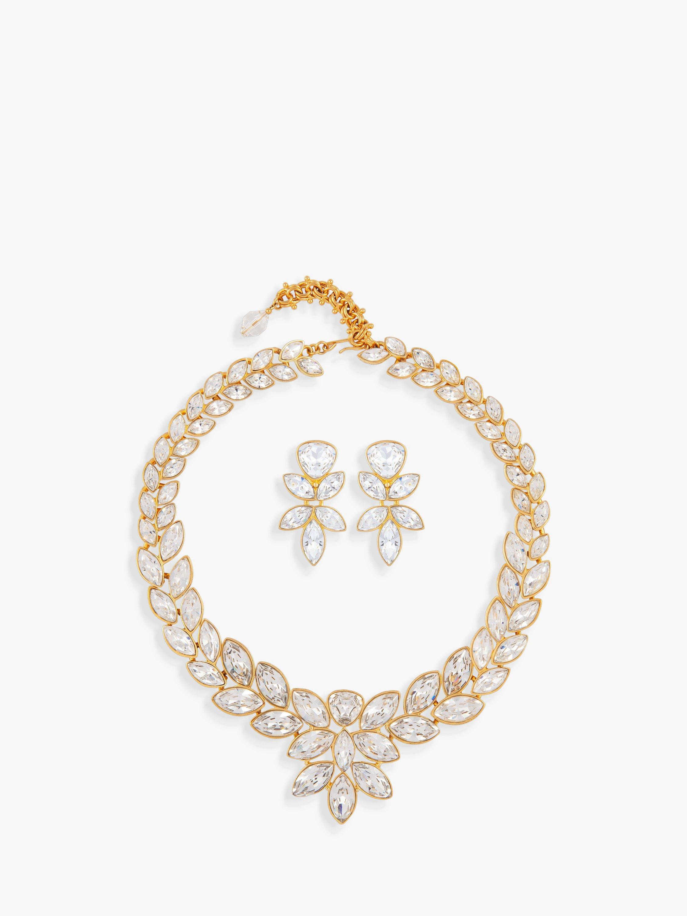 Susan Caplan Pre-Loved Napier Swarovski Crystal Collar Necklace & Drop Earrings Jewellery Set