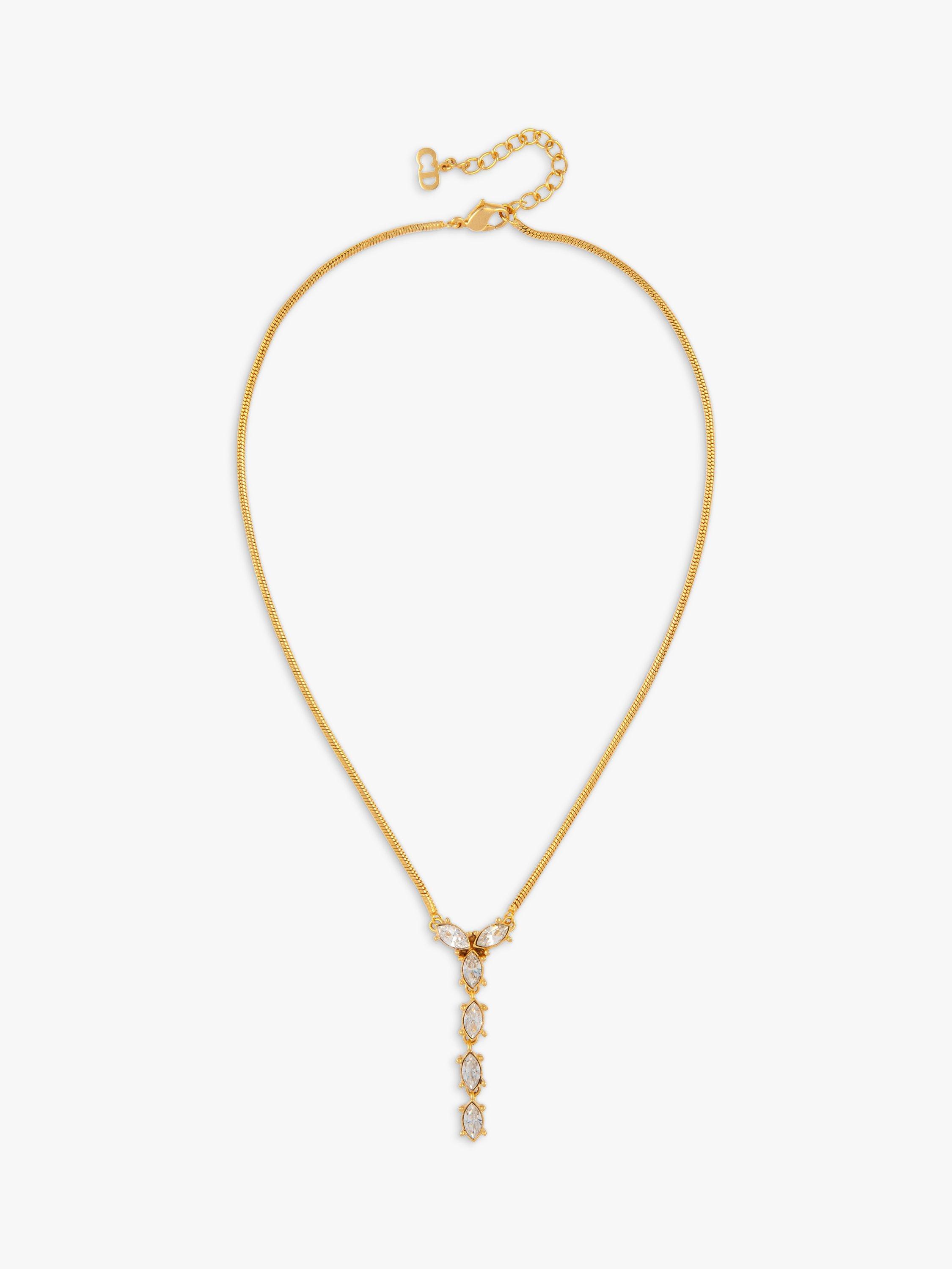 Product image 1 of 2, which shows Susan Caplan Pre-Loved Dior Swarovski Crystal Drop Pendant Necklace
