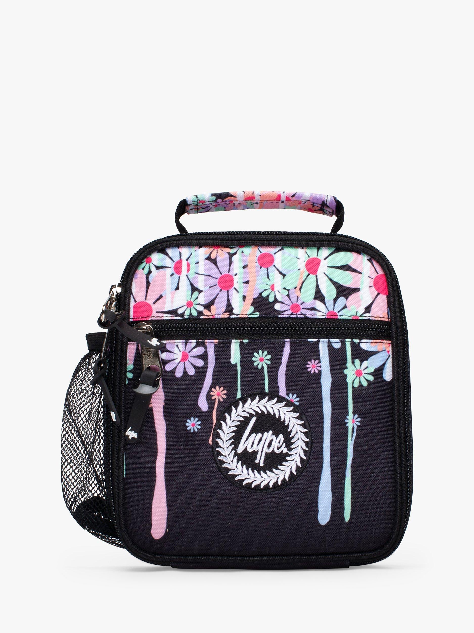 Hype Kids' Daisy Drip Lunch Bag, 4.5L, Black/Multi