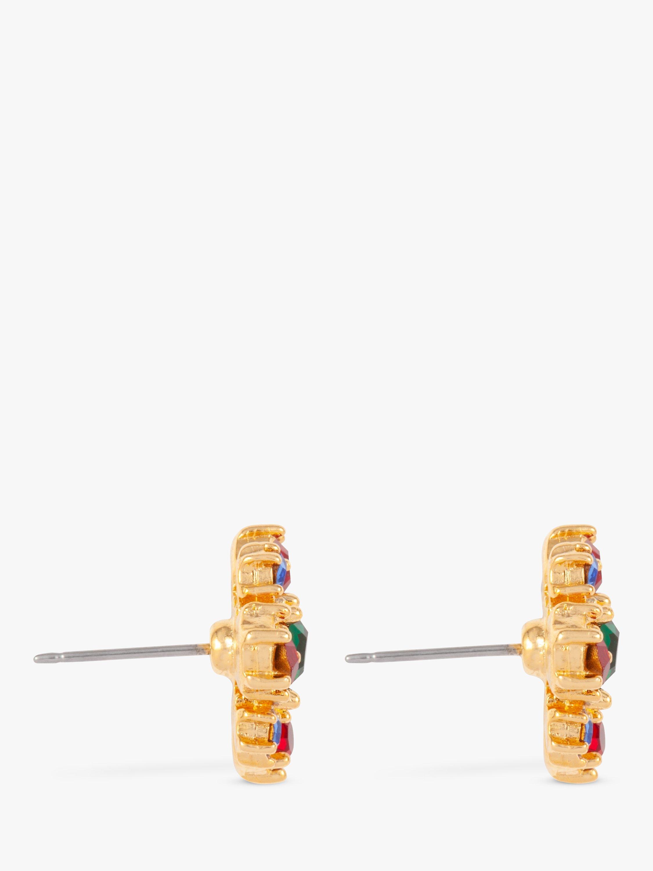 Product image 2 of 2, which shows Susan Caplan Pre-Loved Rediscovered Collection Gold Plated Swarovski Crystal Post Earrings, Gold