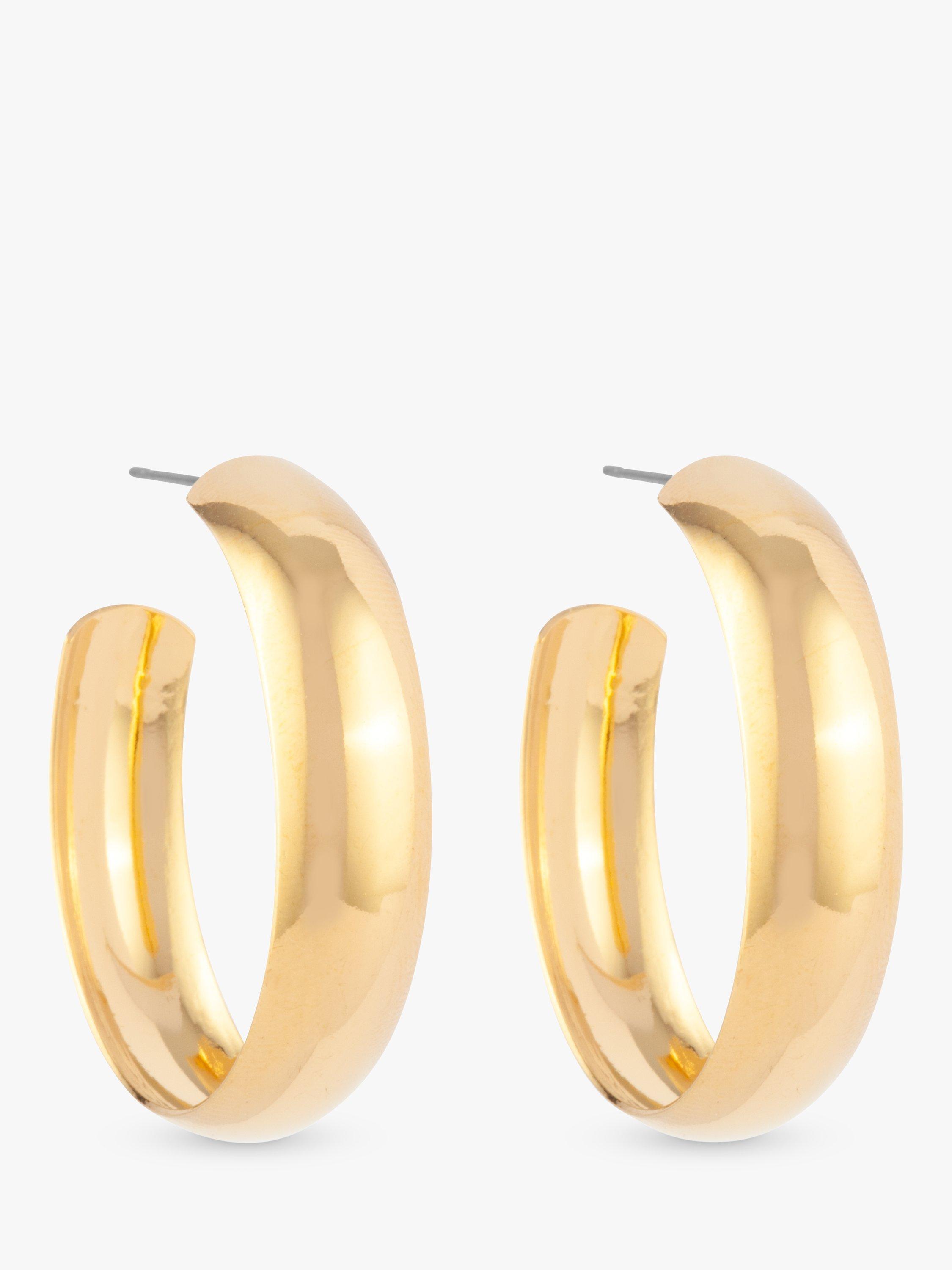 Product image 1 of 1, which shows Susan Caplan Pre-Loved Rediscovered Collection Gold Plated Hoop Earrings, Gold