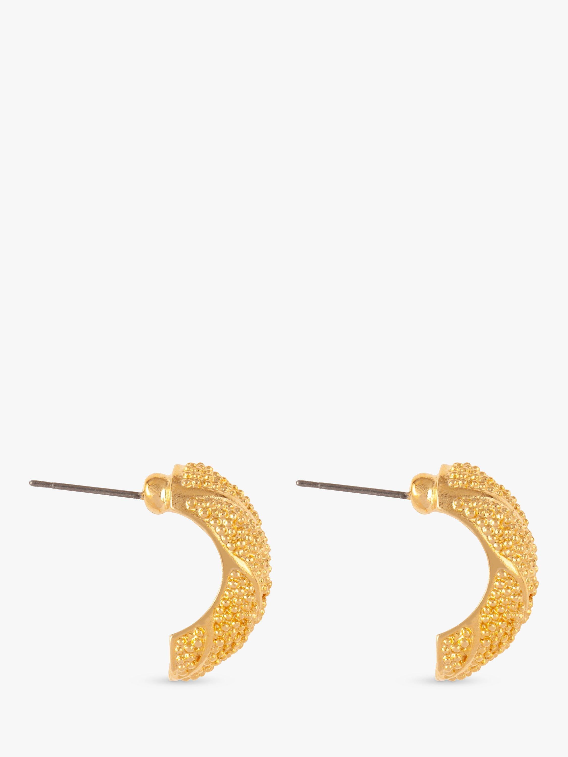 Product image 2 of 2, which shows Susan Caplan Pre-Loved Rediscovered Collection Gold Plated Demi-Hoop Earrings, Gold