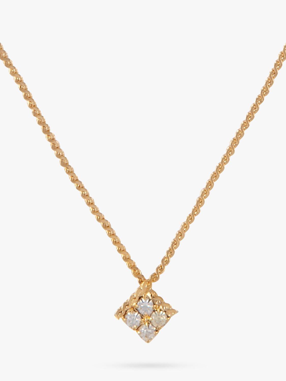Product image 2 of 2, which shows Susan Caplan Pre-Loved Rediscovered Collection Geometric Swarovski Crystal Pendant Necklace, Gold