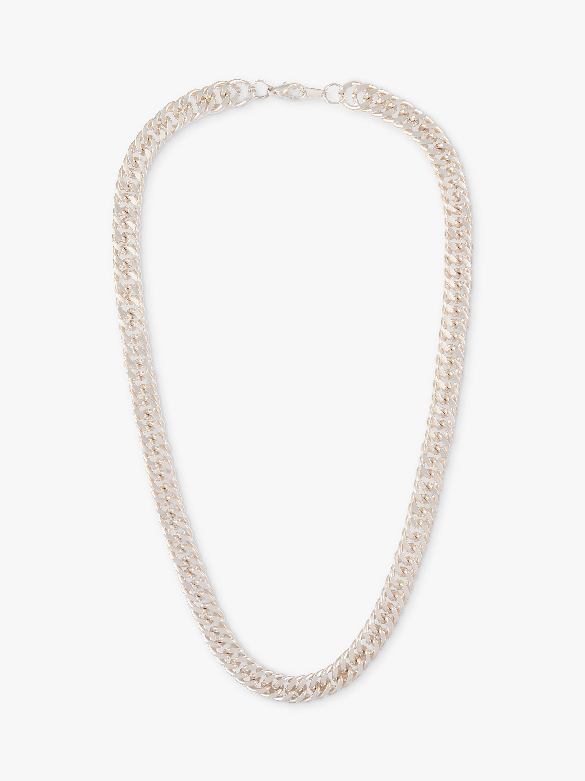 Product image 1 of 2, which shows Susan Caplan Pre-Loved Rediscovered Collection Silver Plated Long Curb Chain Necklace, Silver