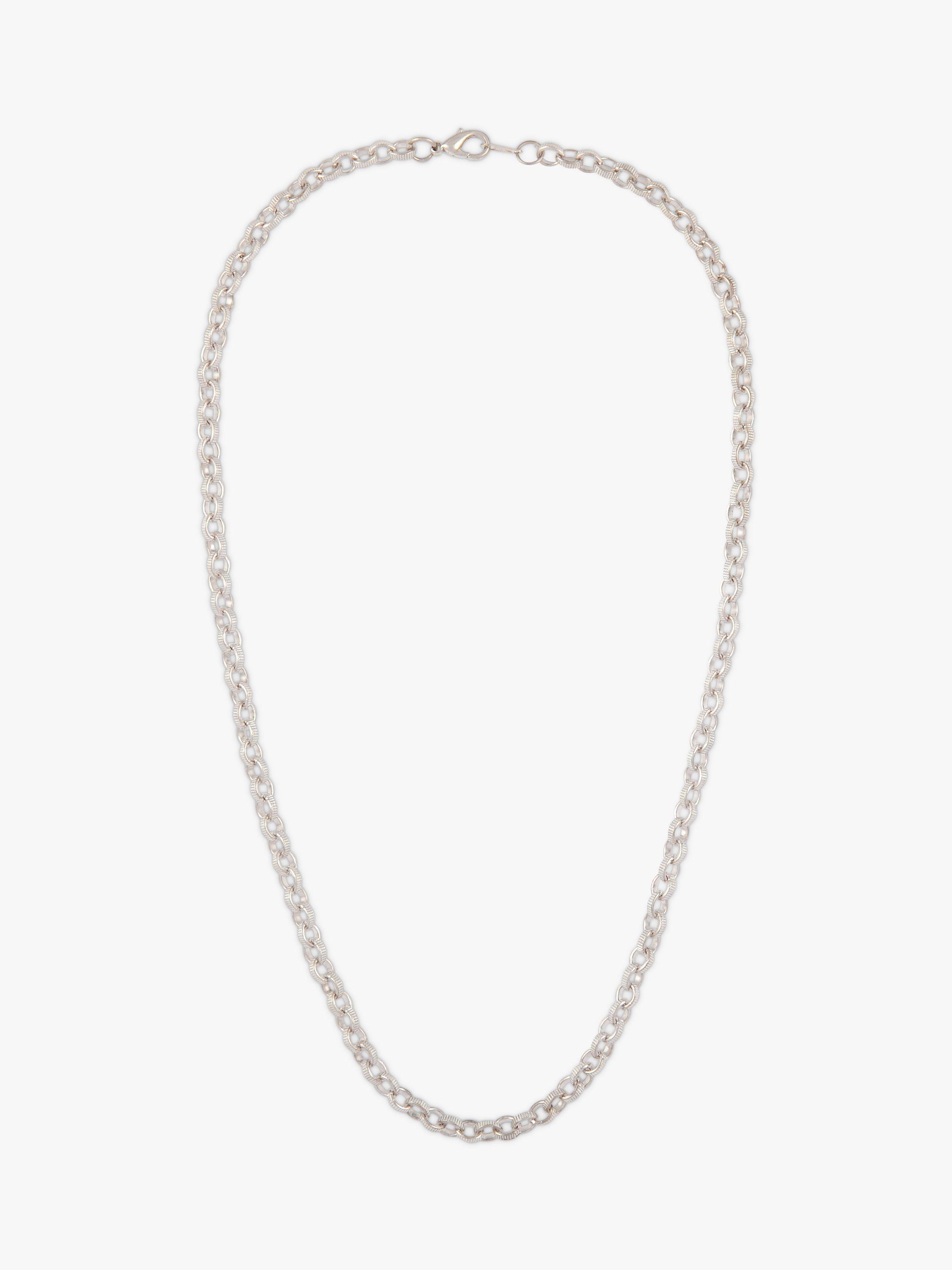 Product image 1 of 1, which shows Susan Caplan Pre-Loved Rediscovered Collection Textured Belcher Chain Necklace, Silver