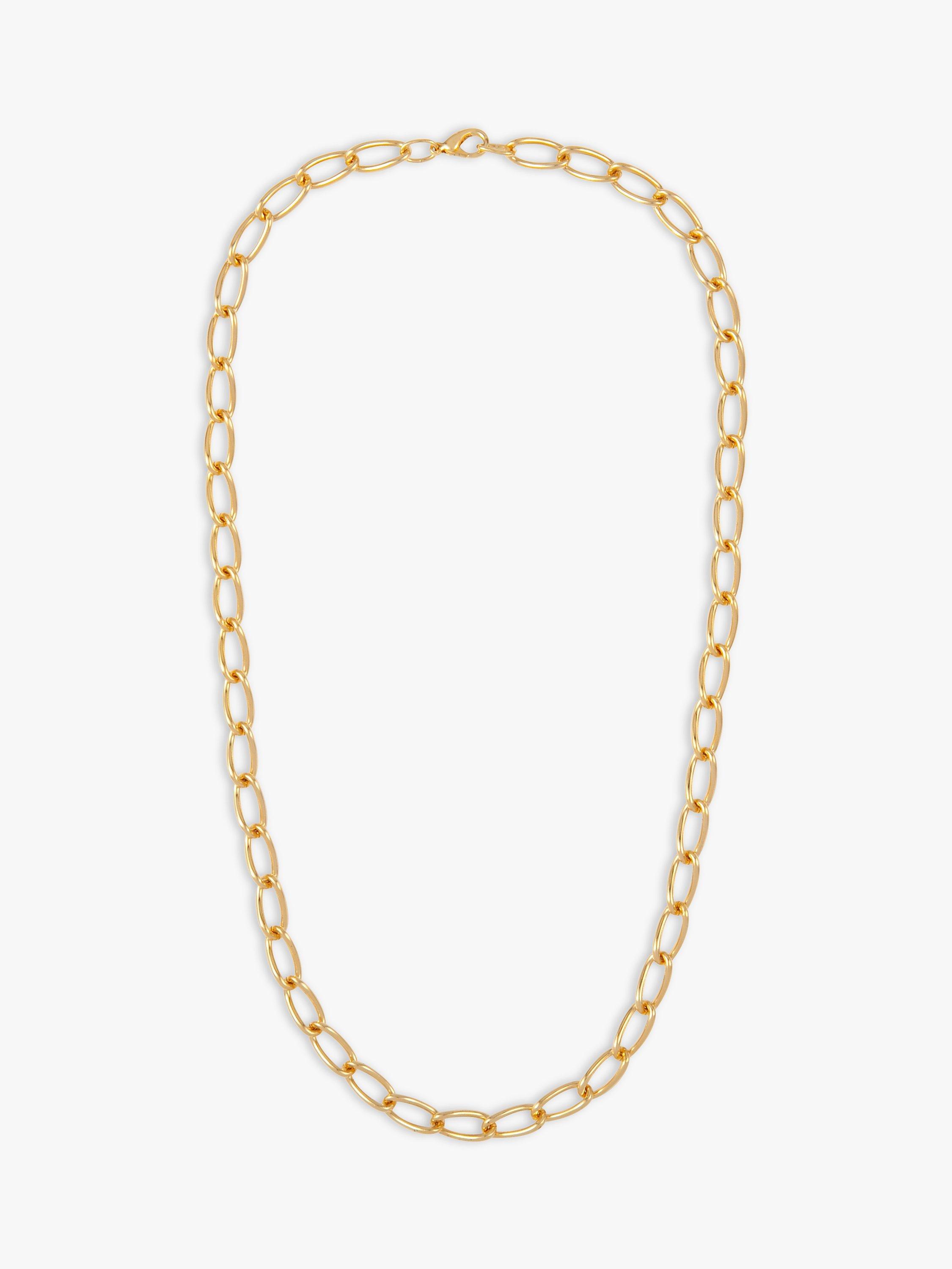 Product image 1 of 1, which shows Susan Caplan Pre-Loved Rediscovered Collection Oval Chain Link Necklace, Gold