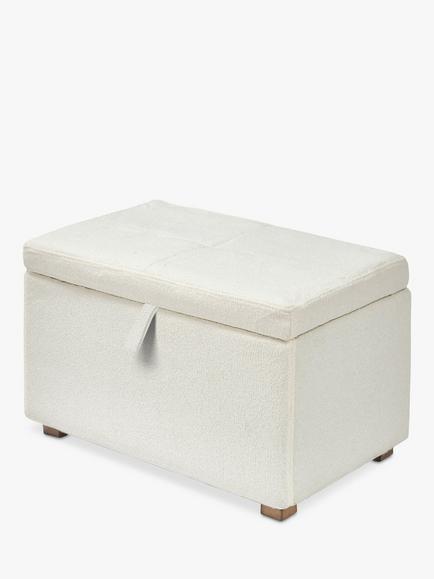 Gaia Baby Serena Boucle Ottoman Footstool, Chalk/Oak