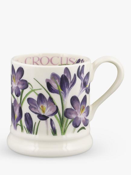 Emma Bridgewater Flowers Crocus Half Pint Mug, 300ml, Purple, Multi