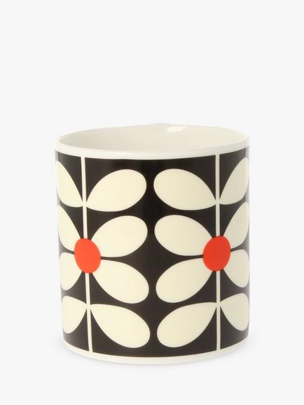 Orla Kiely Sixties Bone China Mug, 350ml, Navy/Multi - view 2, Navy/Multi