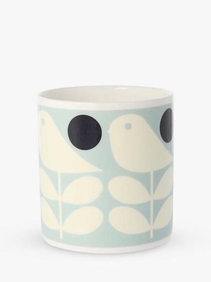 Orla Kiely Early Bird Bone China Mug, 300ml, Blue/Multi - view 2, Blue/Multi