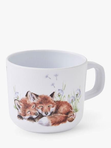 Wrendale Designs Fox Cubs Kids' Melamine Mug, 200ml, Brown/Multi, Multi