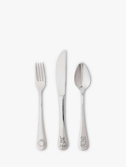 Wrendale Designs Kids' Little Wren Stainless Steel Cutlery Set, 3 Piece, Multi