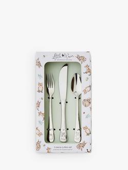 Wrendale Designs Kids' Little Wren Stainless Steel Cutlery Set, 3 Piece - view 2, Multi