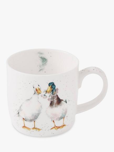 Wrendale Designs Duck Love Bone China Mug, 310ml, White/Multi, White/Multi