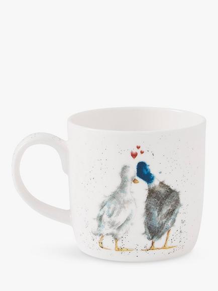 Wrendale Designs Duck Love Bone China Mug, 310ml, White/Multi - view 2, White/Multi