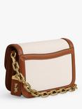 Coach Idol Canvas Leather Trim Shoulder Bag, Salt Stone/Amber