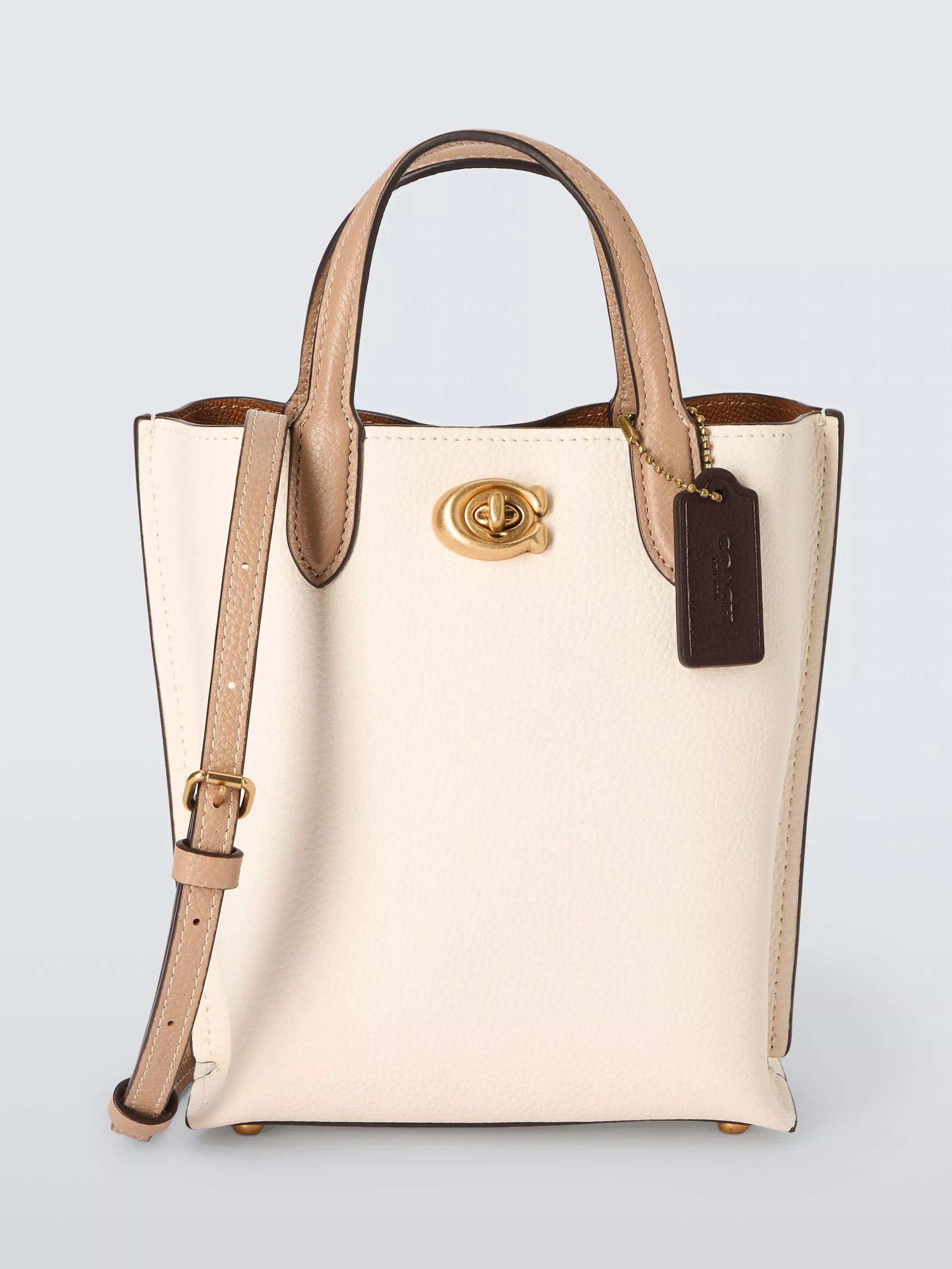 Store Leather Coach Tote Bag Cream