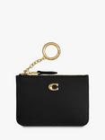 Coach Pebbled Leather Mini ID Skinny Purse, Black