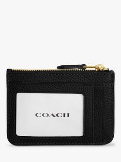 Coach Pebbled Leather Mini ID Skinny Purse - view 2, Black