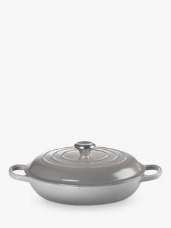 Le Creuset Cast Iron Signature Shallow Casserole - view 2, Mist Grey