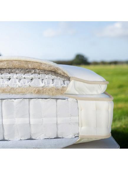 John Lewis British Natural Collection Herdwick Pillowtop 4250, King Size, Firmer Tension Pocket Spring Mattress - view 2, White