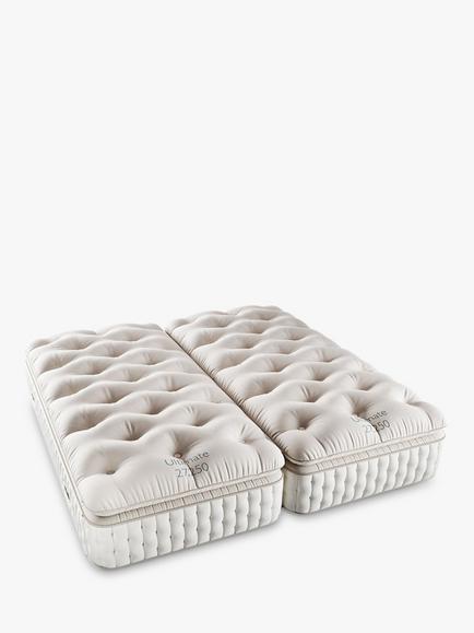 John Lewis Ultimate Natural Collection 27250 Zip Link Pocket Spring Mattress, Regular Tension, King Size, White