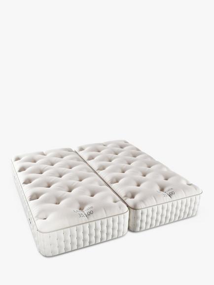 John Lewis Ultimate Natural Collection 35500 Zip Link Mattress, Regular Tension, King Size, White