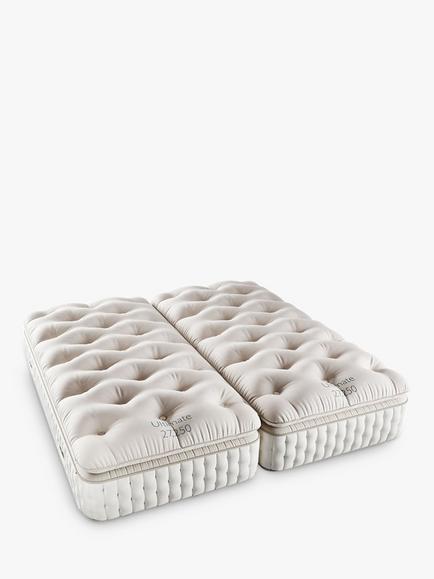 John Lewis Ultimate Natural Collection 27250 Zip Link Pocket Spring Mattress, Firmer Tension, Large Emperor, White