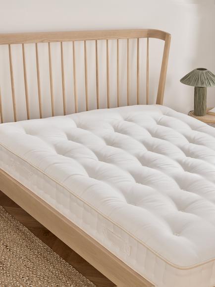 John Lewis British Natural Collection Linen 3250 Mattress, Firmer Tension, King Size - view 2, White