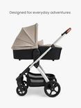 Silver Cross Tide Pushchair, Carrycot & Accessories With Dream i-Size Car Seat and Base Bundle, Stone