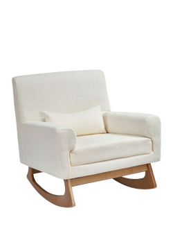Gaia Baby Serena Bouclé Collection Rocking Chair, Chalk Boucle/Oak
