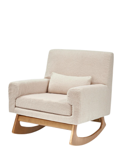 Gaia Baby Serena Bouclé Collection Rocking Chair, Biscuit Boucle/Oak