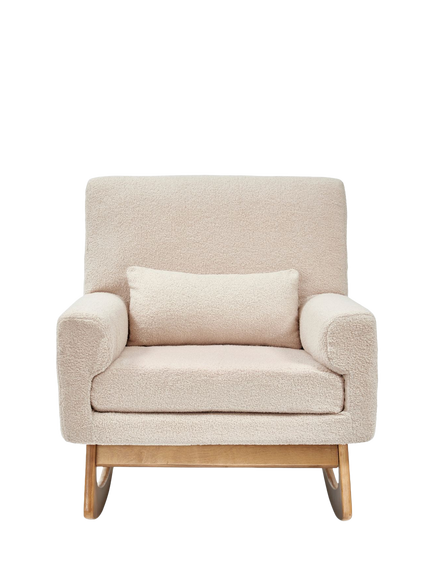 Gaia Baby Serena Bouclé Collection Rocking Chair - view 2, Biscuit Boucle/Oak